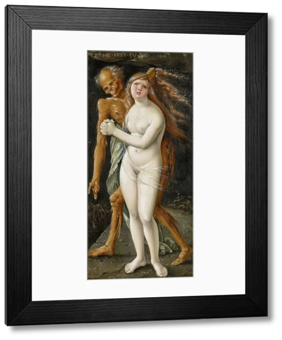 Framed Print : Death and the Maiden, 1517. Creator: Baldung (Baldung Grien), Hans (1484-1545) Framed Print : Death and the Maiden, 1517. Creator: Baldung (Baldung Grien), Hans (1484-1545)