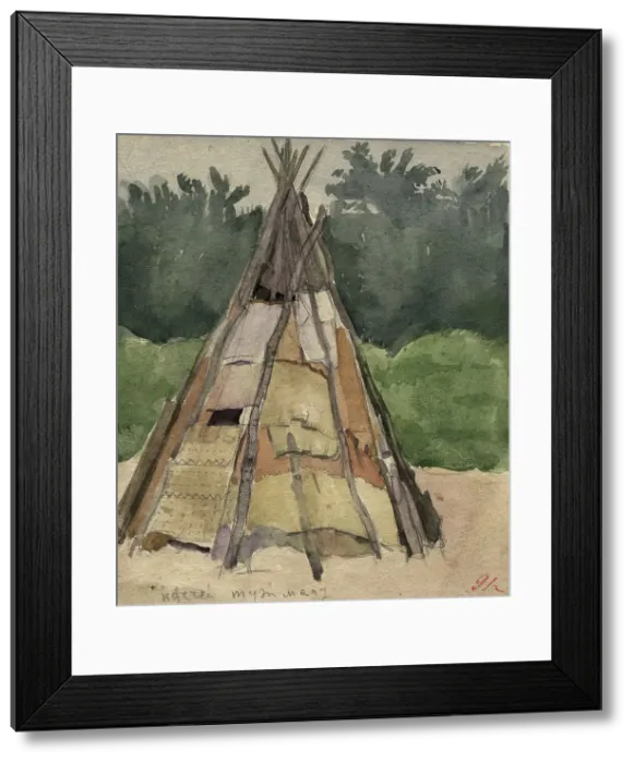 Framed Print : Plague in the forest, Selkups, 1920. Creator: A. G. Vargin Framed Print : Plague in the forest, Selkups, 1920. Creator: A. G. Vargin