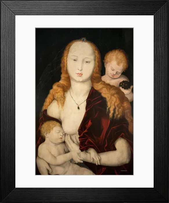 Framed Print : Virgin with Child and an Angel, 1539-1540. Creator: Baldung (Baldung Grien), Hans (1484-1545) Framed Print : Virgin with Child and an Angel, 1539-1540. Creator: Baldung (Baldung Grien), Hans (1484-1545)