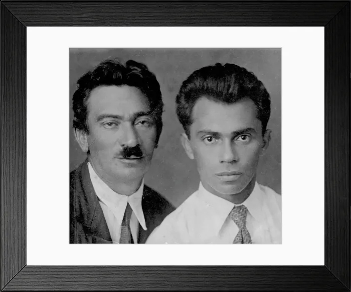 Framed Print : B.L. Bruk with his nephew, 1937. Creator: Unknown Framed Print : B.L. Bruk with his nephew, 1937. Creator: Unknown