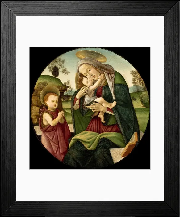 Framed Print : Virgin and Child with the Infant Saint John the Baptist, 1490-1500. Creator: Botticelli, Sandro (1445-1510) Framed Print : Virgin and Child with the Infant Saint John the Baptist, 1490-1500. Creator: Botticelli, Sandro (1445-1510)
