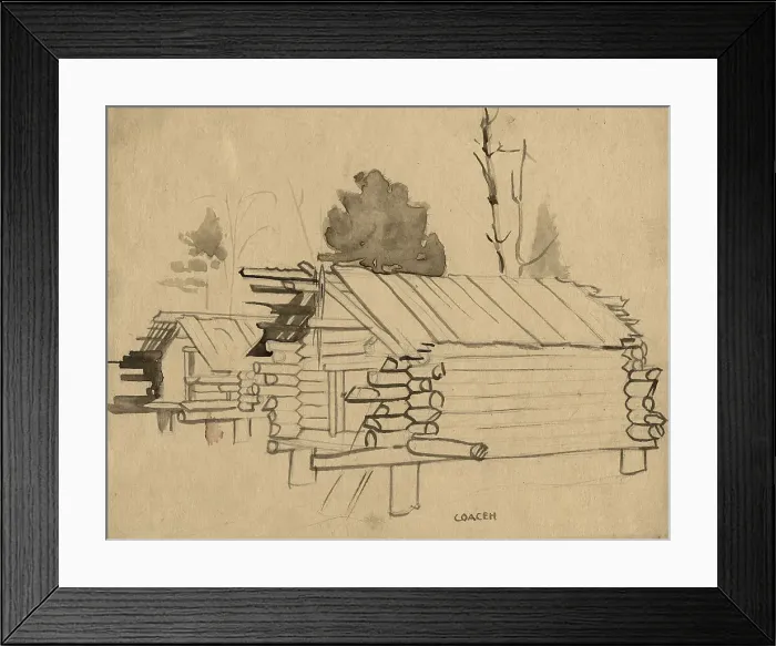 Framed Print : Storehouses, Selkups, 1920. Creator: A. G. Vargin Framed Print : Storehouses, Selkups, 1920. Creator: A. G. Vargin