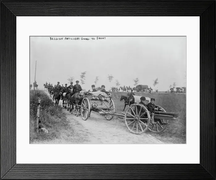 Framed Print : Belgian Artillery going to front, between 1914 and c1915. Creator: Bain News Service Framed Print : Belgian Artillery going to front, between 1914 and c1915. Creator: Bain News Service