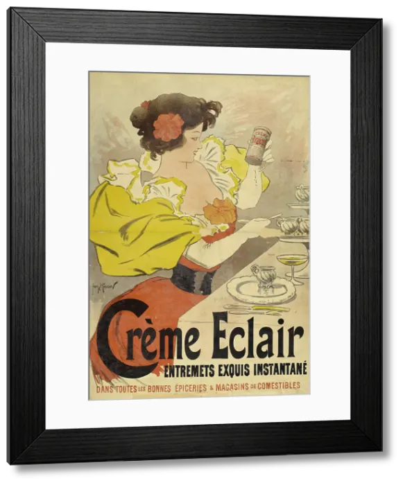 Framed Print : Crème Eclair, entremets exquis instantané, 1895. Creator: Meunier, Henri Georges (1873-1922) Framed Print : Crème Eclair, entremets exquis instantané, 1895. Creator: Meunier, Henri Georges (1873-1922)