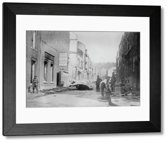 Framed Print : Burning of Vise, Aug 1914. Creator: Bain News Service Framed Print : Burning of Vise, Aug 1914. Creator: Bain News Service