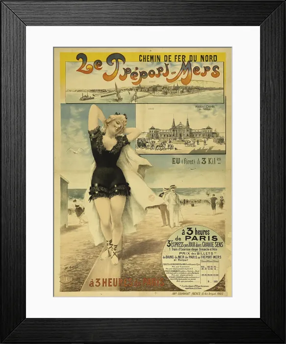 Framed Print : Le Tréport-Mers. Chemins de fer du Nord et de l'Ouest, 1897. Creator: Gray (Boulanger), Henri (1858-1924) Framed Print : Le Tréport-Mers. Chemins de fer du Nord et de l'Ouest, 1897. Creator: Gray (Boulanger), Henri (1858-1924)