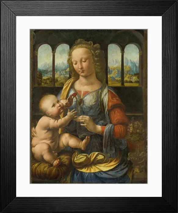 Framed Print : Madonna with the Carnation, ca 1475-1478. Creator: Leonardo da Vinci (1452-1519) Framed Print : Madonna with the Carnation, ca 1475-1478. Creator: Leonardo da Vinci (1452-1519)
