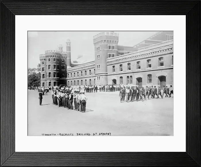 Framed Print : Toronto recruits drilling at armory, between c1914 and c1915. Creator: Bain News Service Framed Print : Toronto recruits drilling at armory, between c1914 and c1915. Creator: Bain News Service
