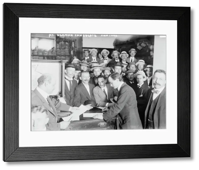 Framed Print : At German Consulate, New York, 1914 April or May. Creator: Bain News Service Framed Print : At German Consulate, New York, 1914 April or May. Creator: Bain News Service