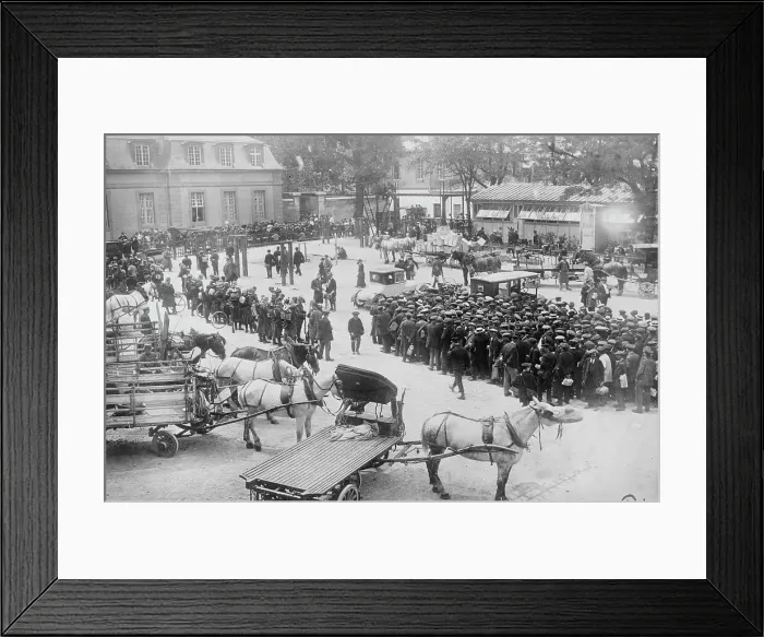 Framed Print : Reservists and wagons under requisition, Latour Maubourg, between c1914 and c1915. Creator: Bain News Service Framed Print : Reservists and wagons under requisition, Latour Maubourg, between c1914 and c1915. Creator: Bain News Service