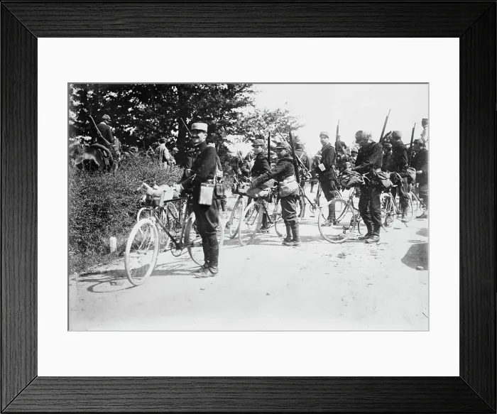 Framed Print : France - Cyclists of Army, between c1914 and c1915. Creator: Bain News Service Framed Print : France - Cyclists of Army, between c1914 and c1915. Creator: Bain News Service