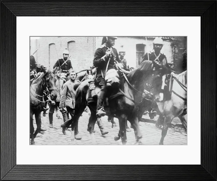 Framed Print : Uhlan prisoners at Guelzin, between c1914 and c1915. Creator: Bain News Service Framed Print : Uhlan prisoners at Guelzin, between c1914 and c1915. Creator: Bain News Service