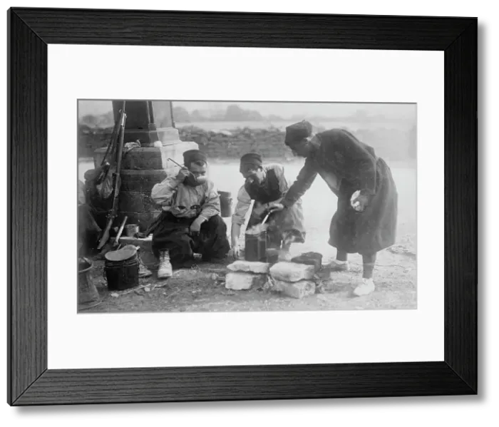 Framed Print : French Zouaves getting a drink, between c1914 and c1915. Creator: Bain News Service