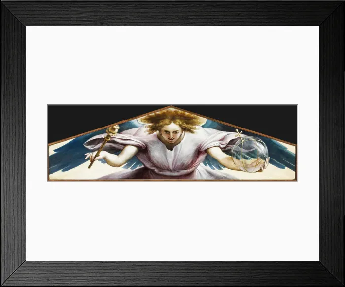 Framed Print : Angel with Globe and Sceptre, 1516. Creator: Lotto, Lorenzo (1480-1556) Framed Print : Angel with Globe and Sceptre, 1516. Creator: Lotto, Lorenzo (1480-1556)