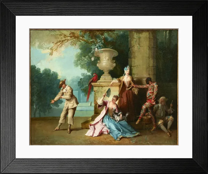 Framed Print : Comédiens dans un parc, ca 1719. Creator: Oudry, Jean-Baptiste (1686-1755) Framed Print : Comédiens dans un parc, ca 1719. Creator: Oudry, Jean-Baptiste (1686-1755)
