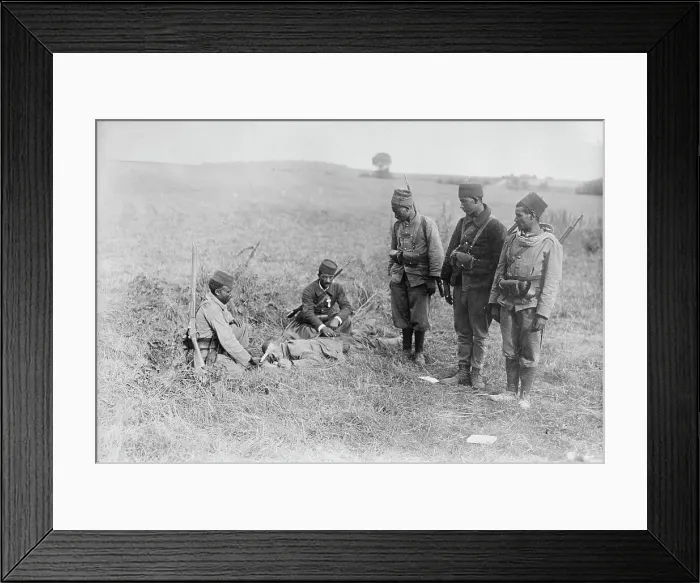 Framed Print : French succoring wounded German, 1914. Creator: Bain News Service Framed Print : French succoring wounded German, 1914. Creator: Bain News Service