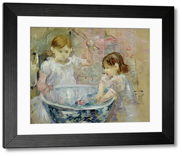 Framed Print : Enfants à la vasque, 1886. Creator: Morisot, Berthe (1841-1895) Framed Print : Enfants à la vasque, 1886. Creator: Morisot, Berthe (1841-1895)