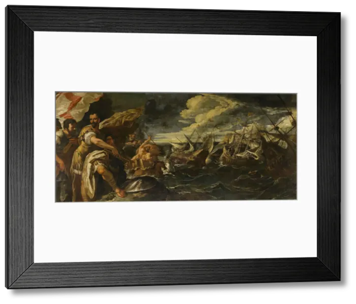 Framed Print : Alessandro Farnese witnesses the destruction of the Invincible Armada, 1687. Creator: Ricci, Sebastiano (1659-1734) Framed Print : Alessandro Farnese witnesses the destruction of the Invincible Armada, 1687. Creator: Ricci, Sebastiano (1659-1734)