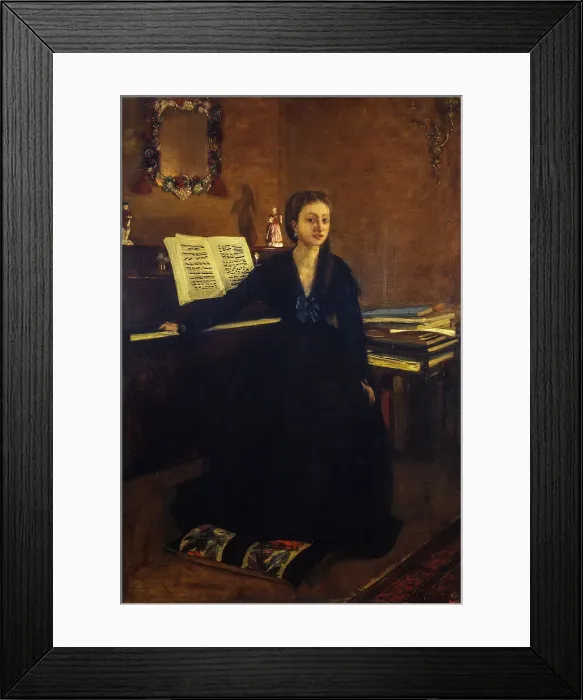 Framed Print : Madame Camus at the Piano, 1869. Creator: Degas, Edgar (1834-1917) Framed Print : Madame Camus at the Piano, 1869. Creator: Degas, Edgar (1834-1917)
