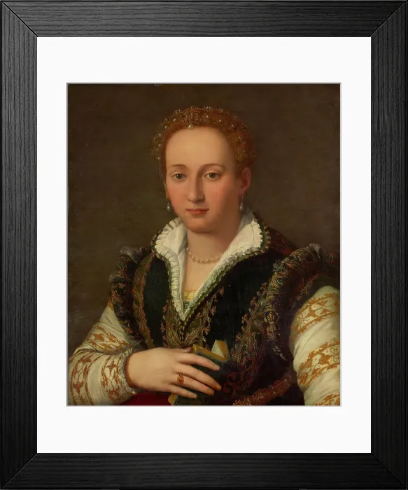 Framed Print : Portrait of Bianca Cappello (1548-1587), Grand Duchess of Tuscany, ca 1580-1585. Creator: Allori, Alessandro (1535-1607) Framed Print : Portrait of Bianca Cappello (1548-1587), Grand Duchess of Tuscany, ca 1580-1585. Creator: Allori, Alessandro (1535-1607)
