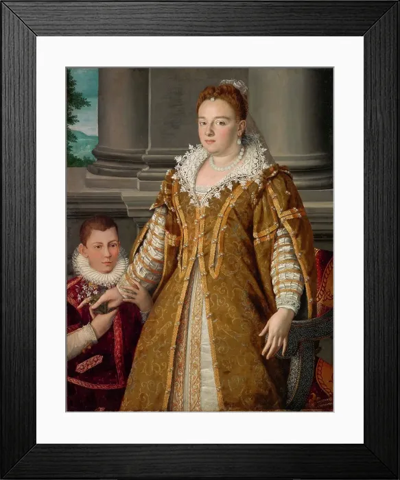 Framed Print : Portrait of Bianca Cappello (1548-1587), Grand Duchess of Tuscany with Her Son, ca 1580-1585. Creator: Allori, Alessandro (1535-1607) Framed Print : Portrait of Bianca Cappello (1548-1587), Grand Duchess of Tuscany with Her Son, ca 1580-1585. Creator: Allori, Alessandro (1535-1607)