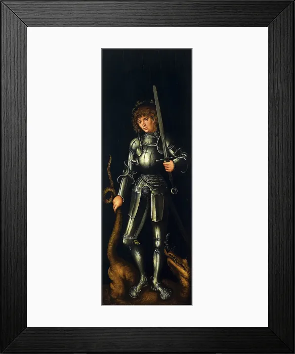 Framed Print : Saint George, ca 1514. Creator: Cranach, Lucas, the Elder (1472-1553) Framed Print : Saint George, ca 1514. Creator: Cranach, Lucas, the Elder (1472-1553)