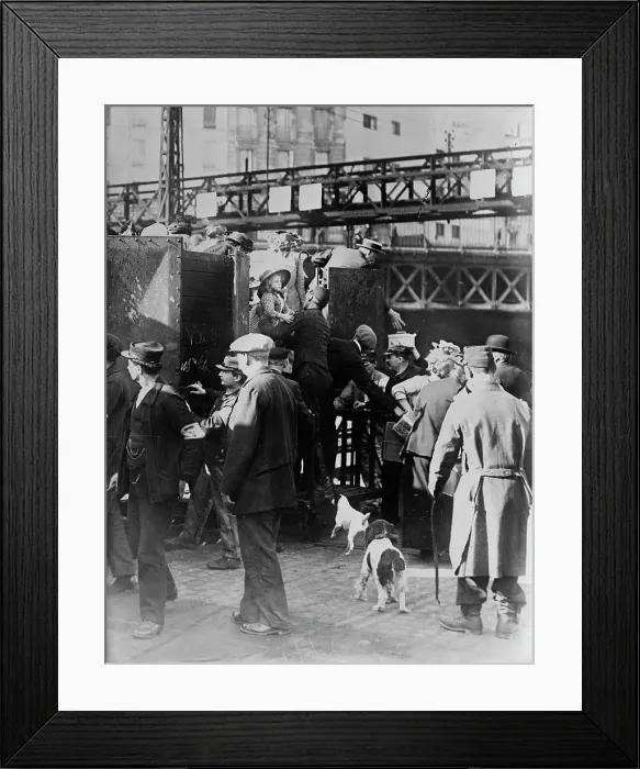 Framed Print : Fugitives, Gare du Nord, Paris, between c1914 and c1915. Creator: Bain News Service Framed Print : Fugitives, Gare du Nord, Paris, between c1914 and c1915. Creator: Bain News Service