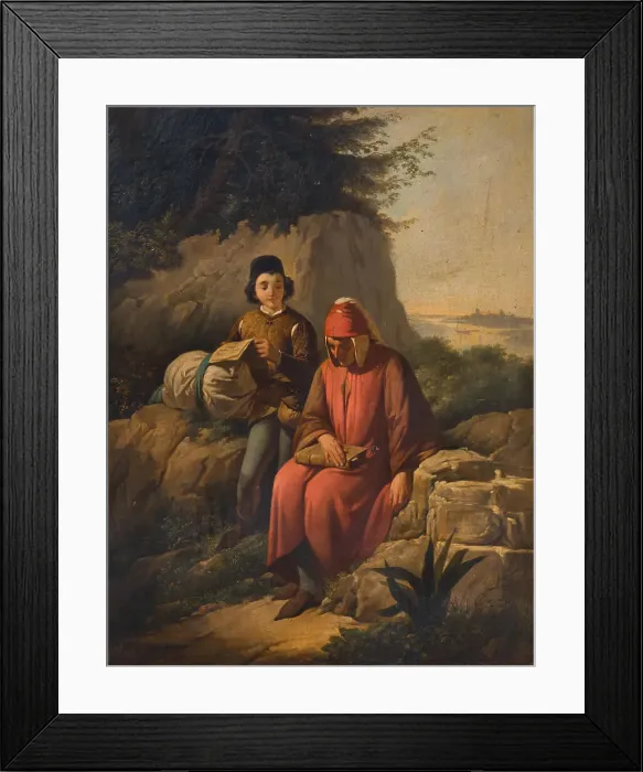 Framed Print : Dante in exile, ca 1856. Creator: Gatti, Annibale (1828-1909) Framed Print : Dante in exile, ca 1856. Creator: Gatti, Annibale (1828-1909)