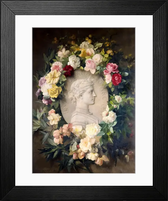 Framed Print : Portrait of Joan of Arc, 1888. Creator: Benner, Jean (1836-1906) Framed Print : Portrait of Joan of Arc, 1888. Creator: Benner, Jean (1836-1906)