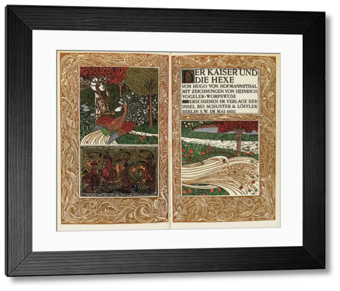 Framed Print : Title page of Der Kaiser und die Hexe (The Emperor and the Witch) by Hugo von Hofmannsthal, 1900. Creator: Vogeler, Heinrich (1872-1942). Title page of Der Kaiser und die Hexe (The Emperor and the Witch) by Hugo von Hofmannsthal, 1900 Framed Print : Title page of Der Kaiser und die Hexe (The Emperor and the Witch) by Hugo von Hofmannsthal, 1900. Creator: Vogeler, Heinrich (1872-1942). Title page of Der Kaiser und die Hexe (The Emperor and the Witch) by Hugo von Hofmannsthal, 1900