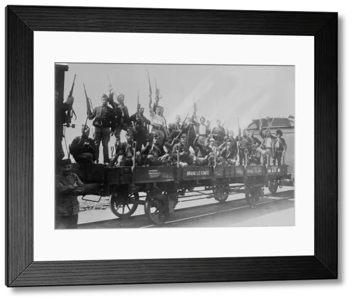 Framed Print : Belgian guide reg't [i.e. regiment] starting to front, between 1914 and 1918. Creator: Bain News Service