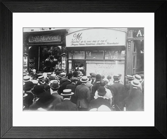 Framed Print : Shop wrecked by mob, Paris, 1914. Creator: Bain News Service Framed Print : Shop wrecked by mob, Paris, 1914. Creator: Bain News Service