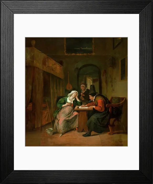 Framed Print : Physician and a Woman Patient, ca 1665. Creator: Steen, Jan Havicksz (1626-1679) Framed Print : Physician and a Woman Patient, ca 1665. Creator: Steen, Jan Havicksz (1626-1679)