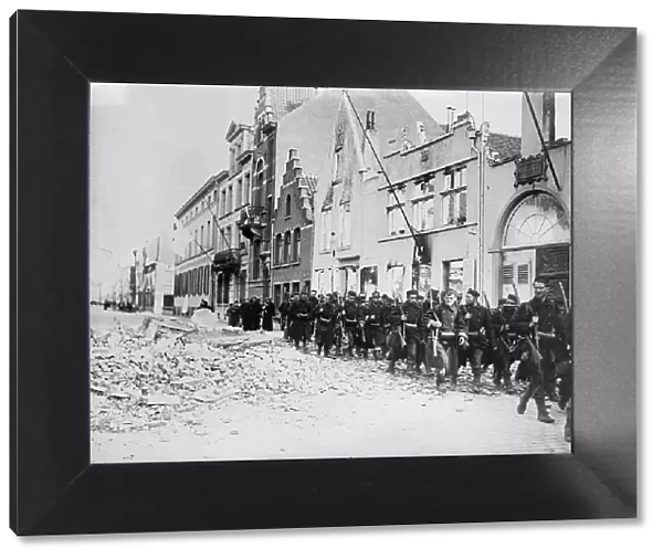 Belgians re-enter Termonde, between c1914 and c1915. Creator: Bain News Service