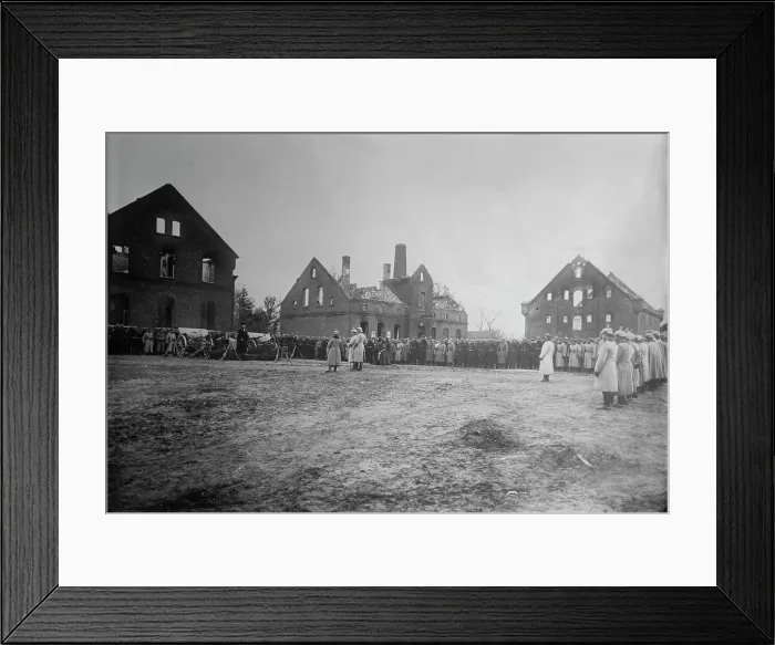 Framed Print : Germans in a town in Russian Poland holding religious service, between 1914 and c1915. Creator: Bain News Service Framed Print : Germans in a town in Russian Poland holding religious service, between 1914 and c1915. Creator: Bain News Service