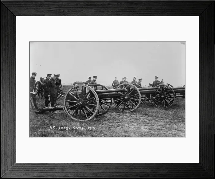 Framed Print : Recruits, Aldershot, H.A.C. Fargo Camp. 1914, 1914. Creator: Bain News Service Framed Print : Recruits, Aldershot, H.A.C. Fargo Camp. 1914, 1914. Creator: Bain News Service