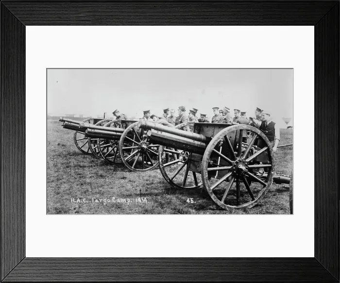 Framed Print : Recruits, Aldershot, H.A.C. Fargo Camp. 1914, 1914. Creator: Bain News Service Framed Print : Recruits, Aldershot, H.A.C. Fargo Camp. 1914, 1914. Creator: Bain News Service