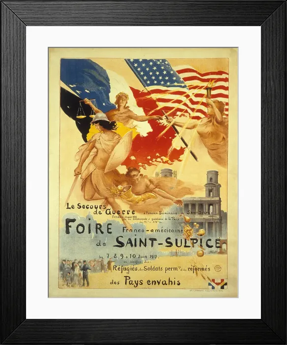 Framed Print : Foire franco-américaine de Saint Sulpice, 1917. Creator: Romberg de Vaucorbeil, Maurice (1862-1943) Framed Print : Foire franco-américaine de Saint Sulpice, 1917. Creator: Romberg de Vaucorbeil, Maurice (1862-1943)