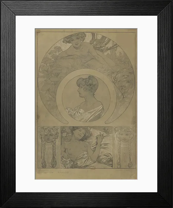 Framed Print : Figures décoratives, 1902. Creator: Mucha, Alfons Marie (1860-1939) Framed Print : Figures décoratives, 1902. Creator: Mucha, Alfons Marie (1860-1939)