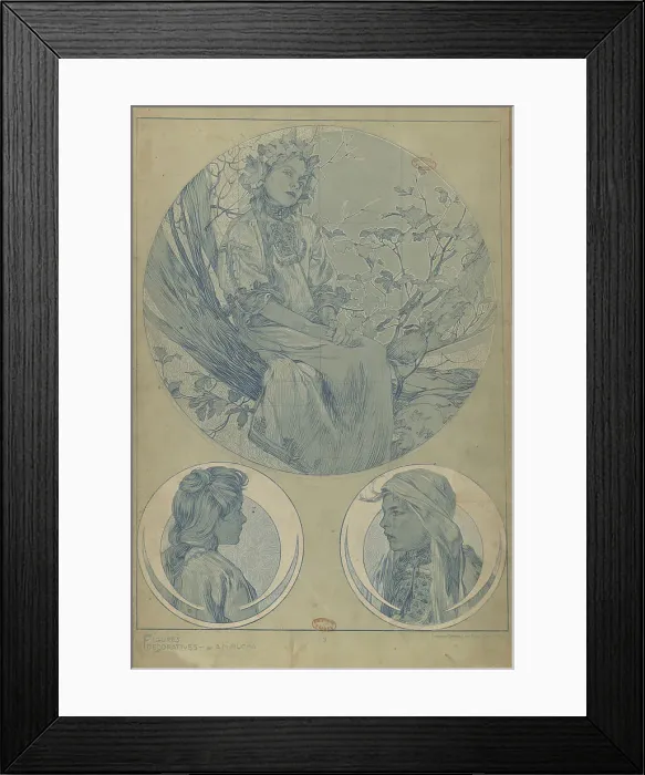 Framed Print : Figures décoratives, 1902. Creator: Mucha, Alfons Marie (1860-1939) Framed Print : Figures décoratives, 1902. Creator: Mucha, Alfons Marie (1860-1939)