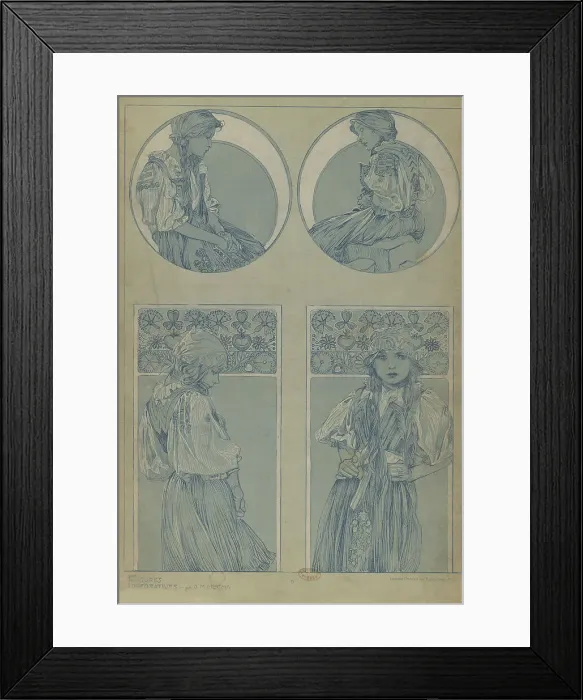 Framed Print : Figures décoratives, 1902. Creator: Mucha, Alfons Marie (1860-1939) Framed Print : Figures décoratives, 1902. Creator: Mucha, Alfons Marie (1860-1939)