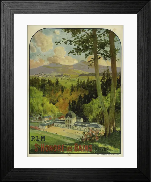 Framed Print : P.L.M. St Honoré-les-Bains (Nièvre), 1910. Creator: Tauzin, Louis (1842-1915) Framed Print : P.L.M. St Honoré-les-Bains (Nièvre), 1910. Creator: Tauzin, Louis (1842-1915)