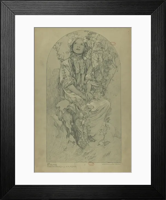 Framed Print : Figures décoratives, 1902. Creator: Mucha, Alfons Marie (1860-1939) Framed Print : Figures décoratives, 1902. Creator: Mucha, Alfons Marie (1860-1939)