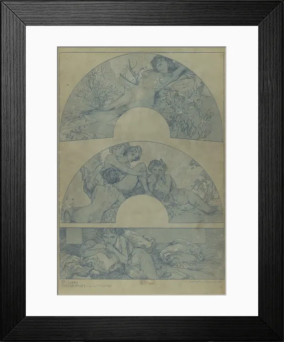 Framed Print : Figures décoratives, 1902. Creator: Mucha, Alfons Marie (1860-1939) Framed Print : Figures décoratives, 1902. Creator: Mucha, Alfons Marie (1860-1939)