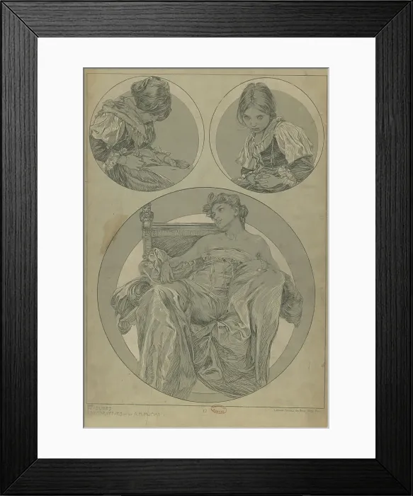 Framed Print : Figures décoratives, 1902. Creator: Mucha, Alfons Marie (1860-1939) Framed Print : Figures décoratives, 1902. Creator: Mucha, Alfons Marie (1860-1939)