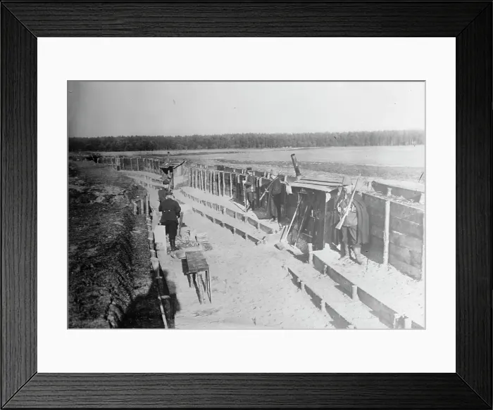 Framed Print : Landwehr in trenches near Suwalki, between 1914 and c1915. Creator: Bain News Service Framed Print : Landwehr in trenches near Suwalki, between 1914 and c1915. Creator: Bain News Service