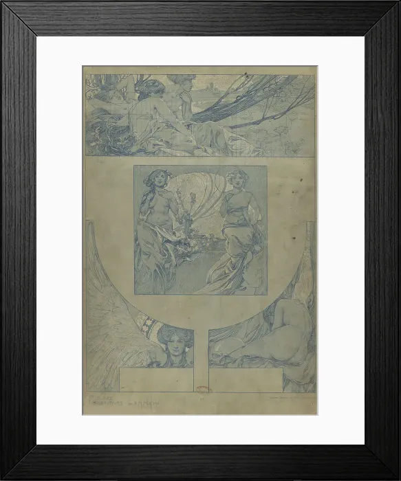 Framed Print : Figures décoratives, 1902. Creator: Mucha, Alfons Marie (1860-1939) Framed Print : Figures décoratives, 1902. Creator: Mucha, Alfons Marie (1860-1939)
