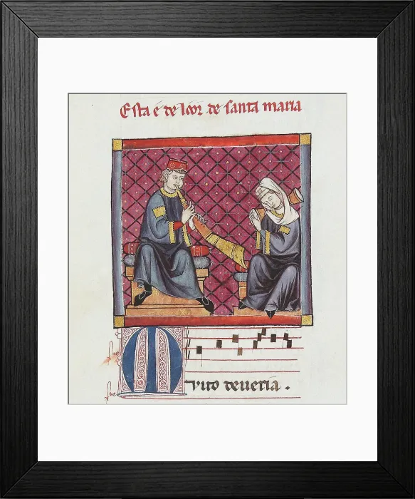 Framed Print : Illustration from the codex of the Cantigas de Santa Maria, c. 1280. Creator: Anonymous Framed Print : Illustration from the codex of the Cantigas de Santa Maria, c. 1280. Creator: Anonymous