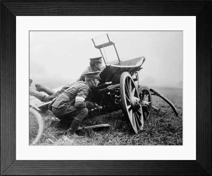 Framed Print : British motorcycle despatch riders, 27 Oct 1914. Creator: Bain News Service Framed Print : British motorcycle despatch riders, 27 Oct 1914. Creator: Bain News Service