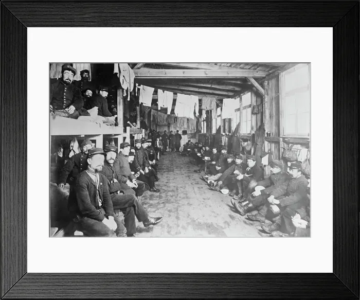Framed Print : Zossen, prisoners sleeping room, between 1914 and c1915. Creator: Bain News Service Framed Print : Zossen, prisoners sleeping room, between 1914 and c1915. Creator: Bain News Service